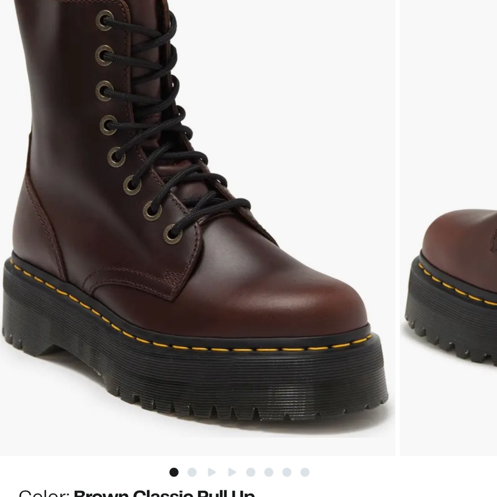 Dr. Martens Brown Combat Boots with Chunky Soles